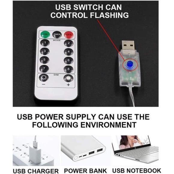 Led Fairy String Curtain Lights with Remote for Indie Room Decor Teenage Girls - Picture 2 of 6